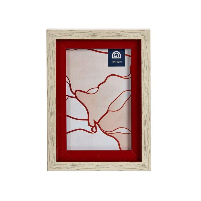 Marco de Fotos Cristal Rojo Madera Marrón Plástico (13,5 x 18,8 x 2 cm) (6 Unidades) 2