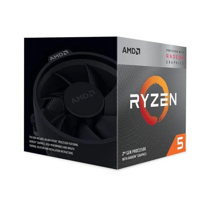 AMD Ryzen 5 3400G Procesador AM4 3.7GHz Radeon RX Vega 11 con Wraith Spire Cooler 4 Cores 65W PC Caja