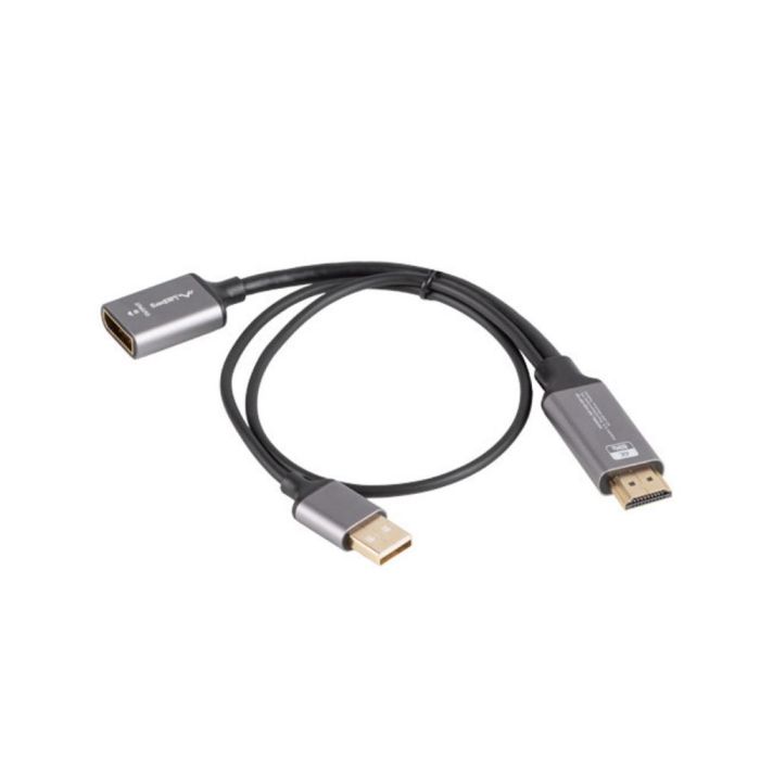 Lanberg Adaptador USB Tipo A a HDMI 4K 3840x2160p DisplayPort Hembra Plata 0.2m