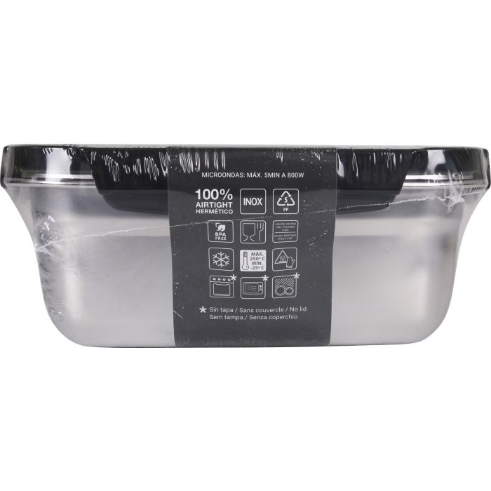 Fiambrera Hermética Quttin Rectangular Acero Inoxidable Plateado Acero 1,8 L 23 x 18 x 9 cm 1