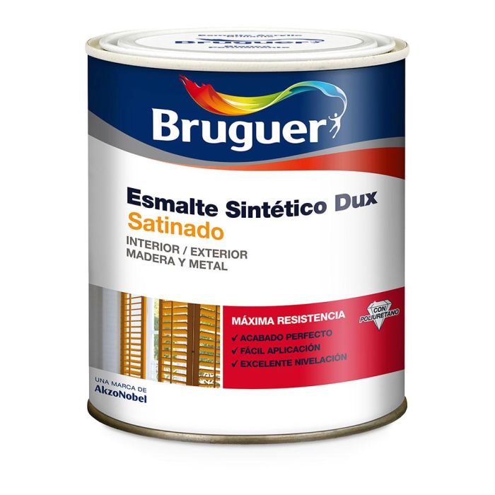 Bruguer Esmalte sintético Dux negro satinado 0,75L para interior y exterior 0 Bruguer Esmalte sintético Dux negro satinado 0,75L para interior y exterior 0