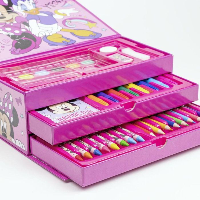 Set de Papelería Minnie Mouse Rosa Maletín 15 Set de Papelería Minnie Mouse Rosa Maletín 15