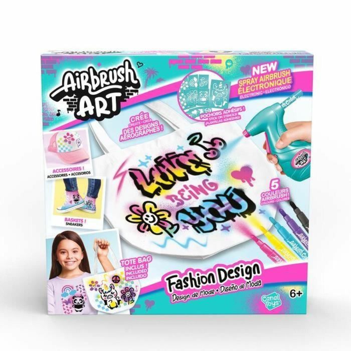 Canal Toys - Airbrush Art - Kit de diseño de moda con spray electrónico, plantillas y rotuladores - AIR 016 3