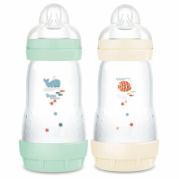 Mam MAM9001616836398 Juego de 2 Biberones Easy Start Clásico Anticólico 260ml con Tetina Flujo 2, Colores Menta y Algodón 0 Mam MAM9001616836398 Juego de 2 Biberones Easy Start Clásico Anticólico 260ml con Tetina Flujo 2, Colores Menta y Algodón 0