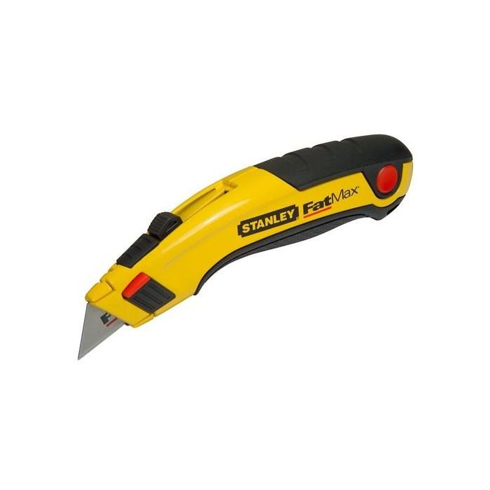 Stanley 0-10-778 Cuchillo Retráctil FatMax con Hoja InstantChange, Almacena 5 Cuchillas y Empuñadura de Caucho