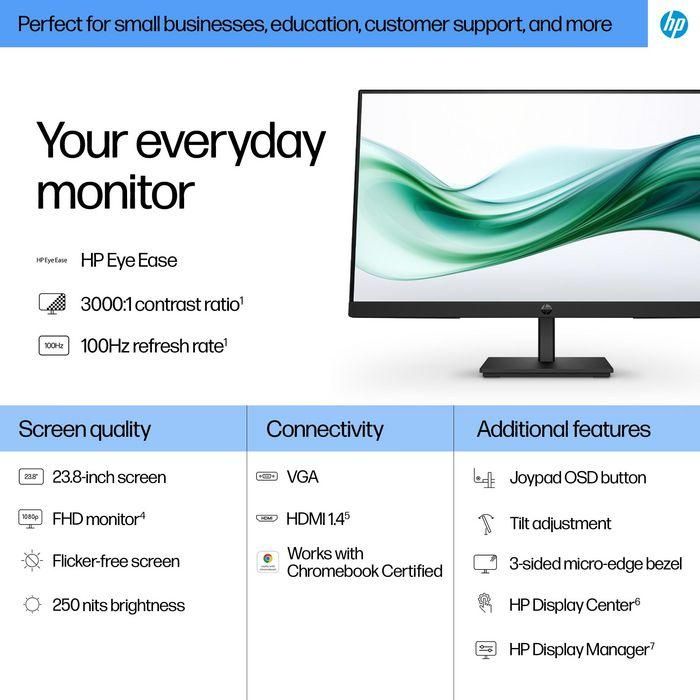HP 324pv Monitor FHD 23.8" VA Negro con Pantalla Antirreflectante y Tecnología Low Blue Light 12