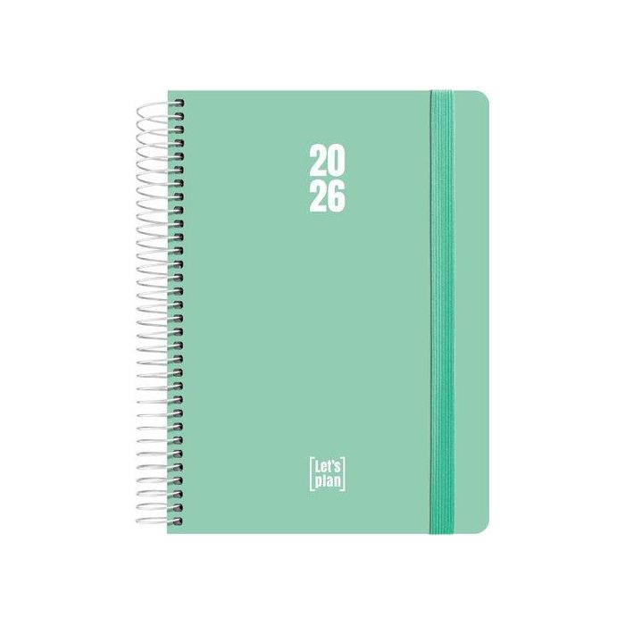 Agenda Anual (2026) Grafoplas Polipropileno Espiral Tapa Pp Con Goma A5 210X150 D/P Mint