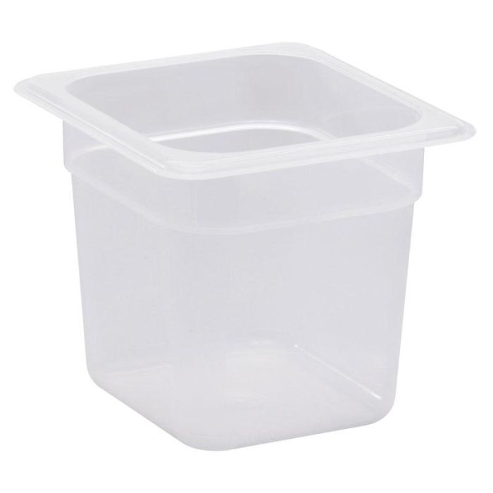 CAMBRO - 66PP-190 - Recipiente GN 1/6 2,2 L - 16,2 x 17,6 x 15 cm - Blanco translúcido - Venta 1 unidad.