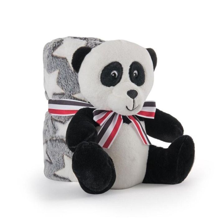 PERLETTI Peluche Oso Panda 22cm con Manta Suave 120x80cm