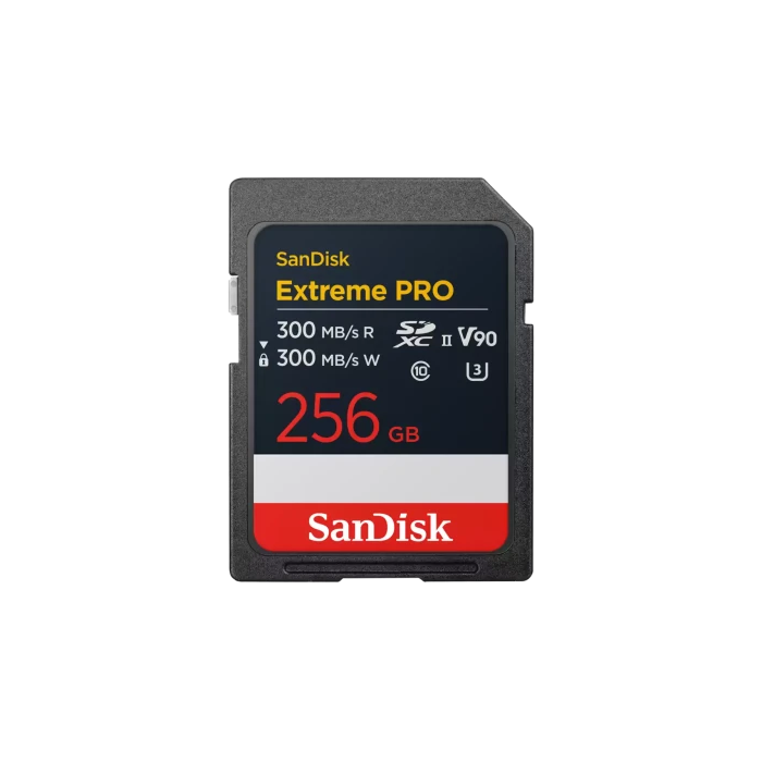 Sandisk Tarjeta de Memoria Extreme PRO SDXC 256GB Clase 10 U3 V90, 300 MB/s Lectura, 300 MB/s Escritura, UHS-II