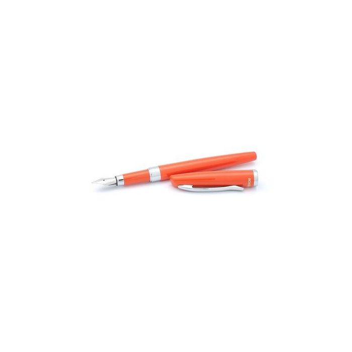 Pluma Inoxcrom Prime Vintage Metalico Lacado Tangerina
