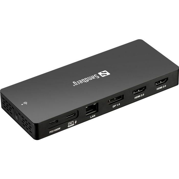 Sandberg Docking Station USB-C 13 en 1 Pro para Portátil, 100W PD, 4K HDMI/DP, Ethernet, USB 10Gbps, Lector SD, Audio 1 Sandberg Docking Station USB-C 13 en 1 Pro para Portátil, 100W PD, 4K HDMI/DP, Ethernet, USB 10Gbps, Lector SD, Audio 1