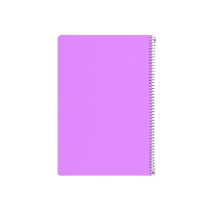 Liderpapel Cuaderno espiral folio pautaguia 80h 75gr cuadro pautado 3mm con margen color violeta 2