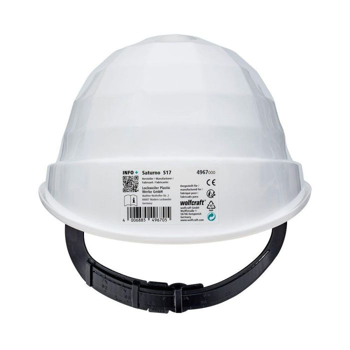 Wolfcraft Casco de Seguridad 497000 Blanco (CE) Protección Industrial Ajustable Certificado EN 397 3