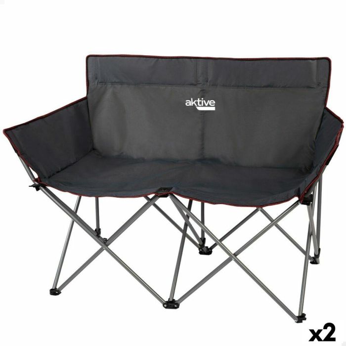 Sofá de 2 Plazas Aktive Negro Plegable 107 x 88 x 63 cm (2 Unidades) Sofá de 2 Plazas Aktive Negro Plegable 107 x 88 x 63 cm (2 Unidades)