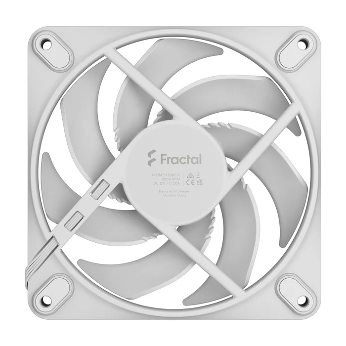 Fractal Design FRA7340172708858 Ventilador para PC Momentum 12 FDB con Control PWM, Aspas barridas con reducción de ruido, Blanco 3 Fractal Design FRA7340172708858 Ventilador para PC Momentum 12 FDB con Control PWM, Aspas barridas con reducción de ruido, Blanco 3