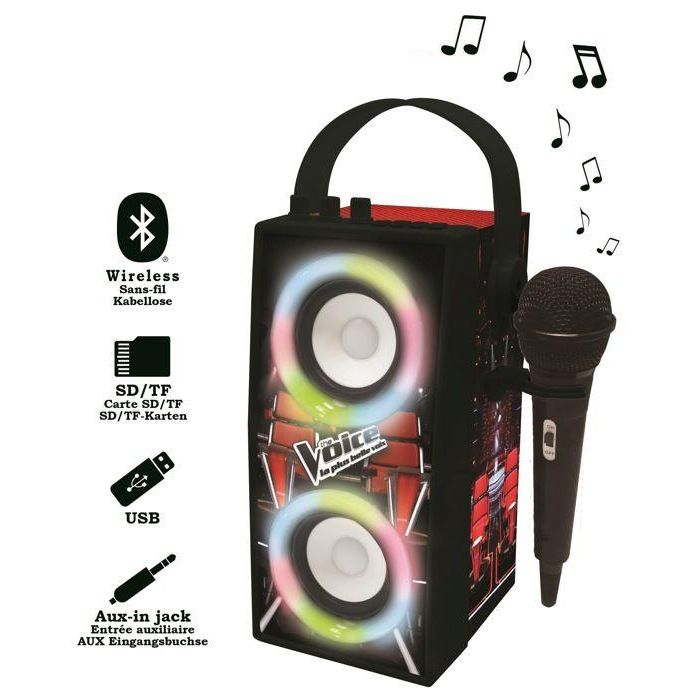 THE VOICE - Altavoz Bluetooth de moda - Portátil con micrófono y efectos de luz 2 THE VOICE - Altavoz Bluetooth de moda - Portátil con micrófono y efectos de luz 2