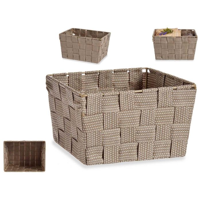 Cesta de Tela Conica Rectangular Pequeña Natura Kipit 20x11x15 cm, Marrón (24 Unidades) Cesta de Tela Conica Rectangular Pequeña Natura Kipit 20x11x15 cm, Marrón (24 Unidades)