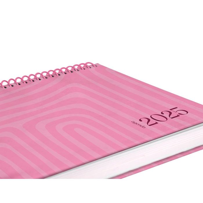 Agenda Espiral Liderpapel Syros A5 2025 Dia Pagina Color Rosa Papel 60 gr 6