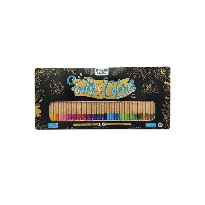 Lapices De Colores Mooving Estuche Metalico De 48