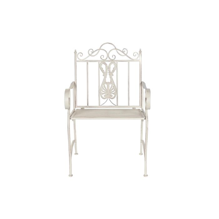 DKD Home Decor Silla Terraza y Jardín Metal Blanco Desmontable 52x98x63.5 cm Altura Asiento 46 cm 4