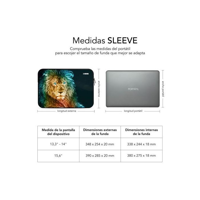 SUBBLIM Trendy Sleeve Neo Lion 15,6" 4 SUBBLIM Trendy Sleeve Neo Lion 15,6" 4