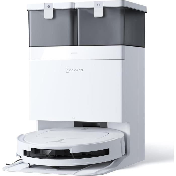 ECOVACS DEEBOT T50 OMNI - Robot aspirador con base - 15000 Pa - Cepillo lateral extensible y mopa - Sin enredos
