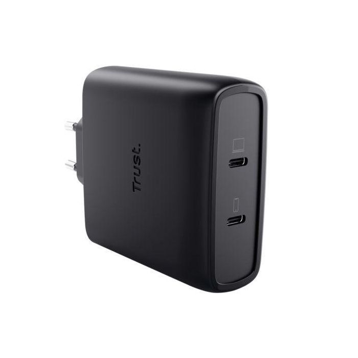 Trust Cargador Pared GaN Maxo 25527 100W con 2 Puertos USB Tipo-C y Cable Incluido 2 Trust Cargador Pared GaN Maxo 25527 100W con 2 Puertos USB Tipo-C y Cable Incluido 2