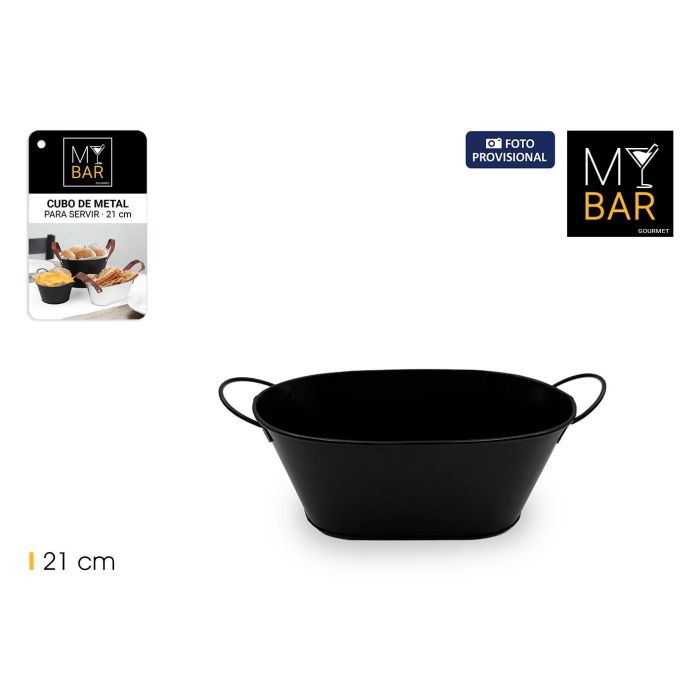 Inde Cubo Metal Rectangular con Asa Metal Black 21 cm x 13 cm x 10,2 cm (18 Unidades) Inde Cubo Metal Rectangular con Asa Metal Black 21 cm x 13 cm x 10,2 cm (18 Unidades)