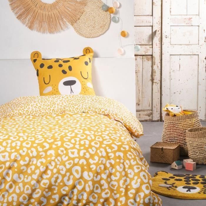 Ropa de cama infantil TODAY Funny - 140x200 cm - 100% Algodón - estampado de leopardo Ropa de cama infantil TODAY Funny - 140x200 cm - 100% Algodón - estampado de leopardo