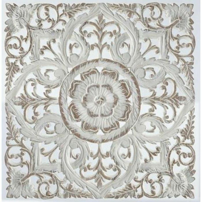 Decoracion Pared Indio DKD Home Decor Blanco 2 x 60 x 60 cm