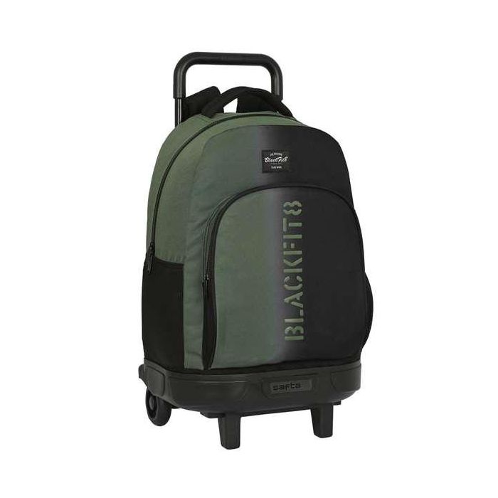 Mochila Escolar con Ruedas BlackFit8 Gradient Negro Verde militar (33 x 45 x 22 cm)