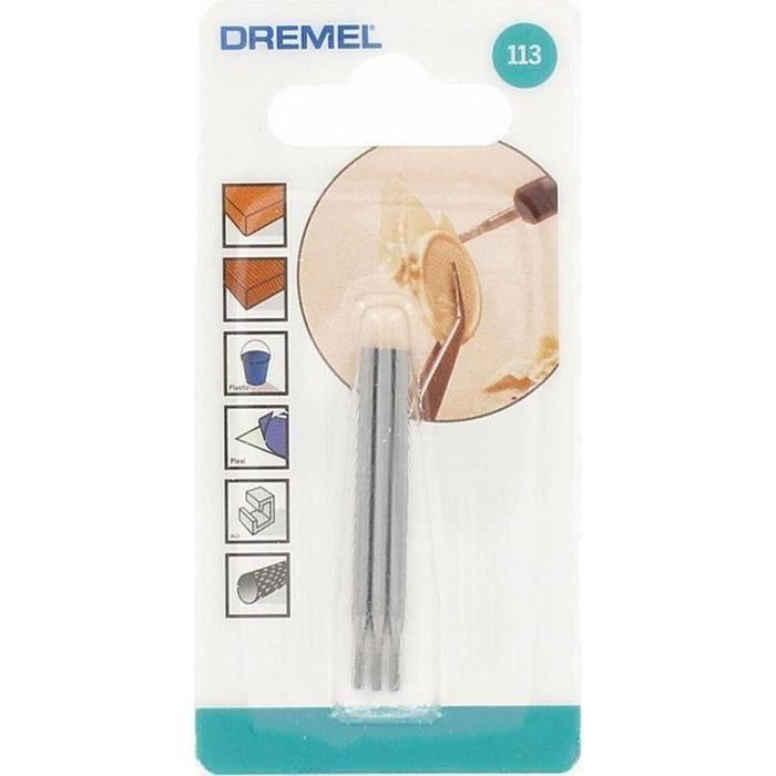 Dremel 113 Lote 3 Fresas Grabado, Tallado y Enrutamiento Detallado Ø 1.6mm para Madera, Fibra de Vidrio, Plástico y Metales Blandos 1 Dremel 113 Lote 3 Fresas Grabado, Tallado y Enrutamiento Detallado Ø 1.6mm para Madera, Fibra de Vidrio, Plástico y Metales Blandos 1