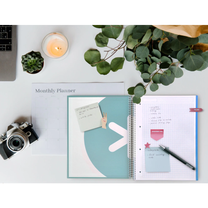 Antartik Cuaderno espiral A4 micro tapa forrada 120 hojas 90 gr cuadro 5mm 5 bandas color menta 10