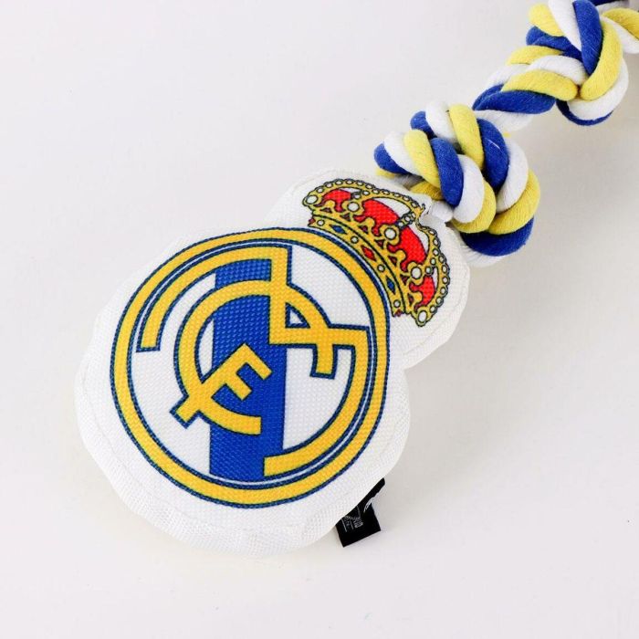 Cerdá Juguete de Cuerda para Perro | Licencia Oficial Real Madrid | Accesorios para Mascotas | Ideal para Masticar y Jugar | Blanco | 15x33x10 cm 2