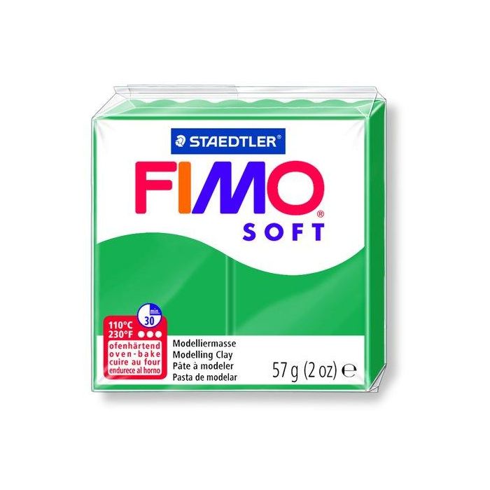 Staedtler Fimo Soft Pasta de modelar, blanda y suave, 57g, Verde Esmeralda, fácil de mezclar y lista para usar