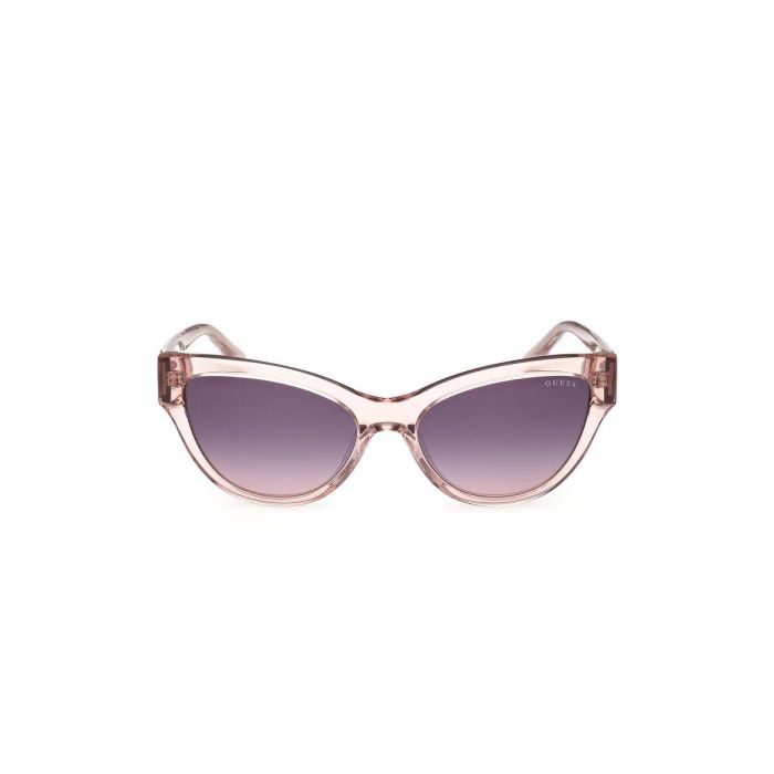 GUESS GU00112 57Z Gafas de Sol Mujer Cat-eye para Adultos Montura Beige Brillante Cristales Violeta Degradado Diámetro 56mm 2