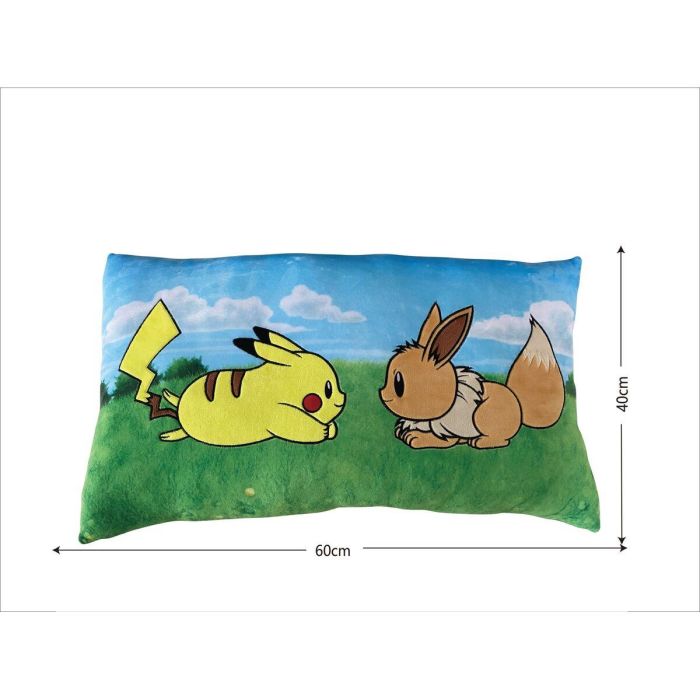 Pokemon POK3700891706728 Cojín Premium Pikachu y Eevee de Microfibra 60 cm 2
