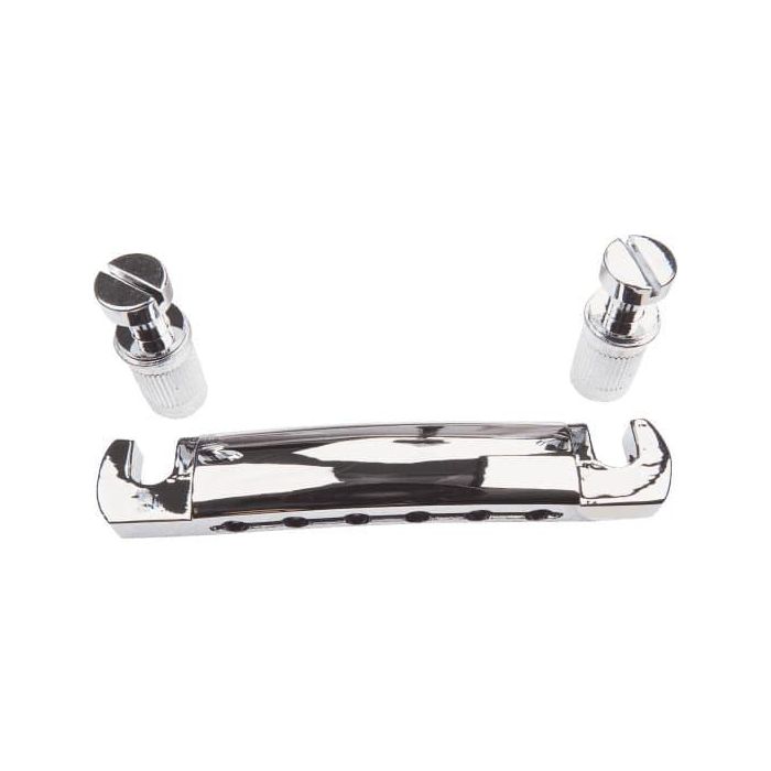 Puente Cromado Para Les Paul. Formato Stop Tail. Incluye Los Dos Pivotes De Fijación Del Puente Al