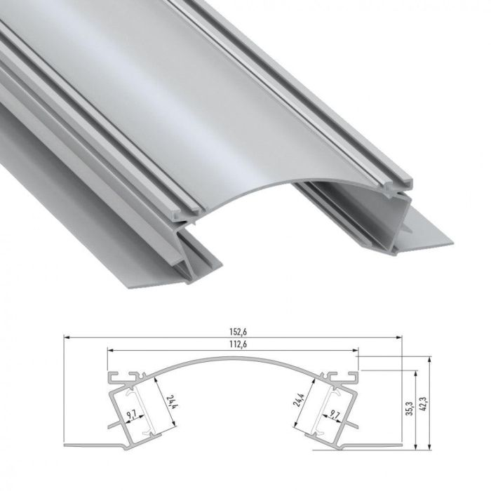 Perfíl Aluminio VEDA 2,02M - Anodizado Plata 1 Perfíl Aluminio VEDA 2,02M - Anodizado Plata 1