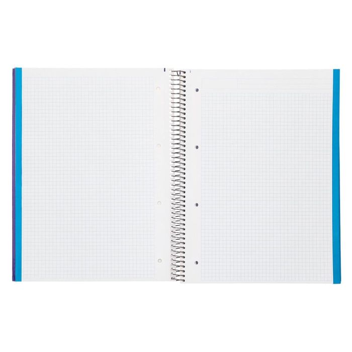 Cuaderno Espiral Liderpapel A4 Micro Jolly Tapa Forrada 140H 75 gr Cuadro 5 mm 5 Bandas 4 Taladros Color Lila 6