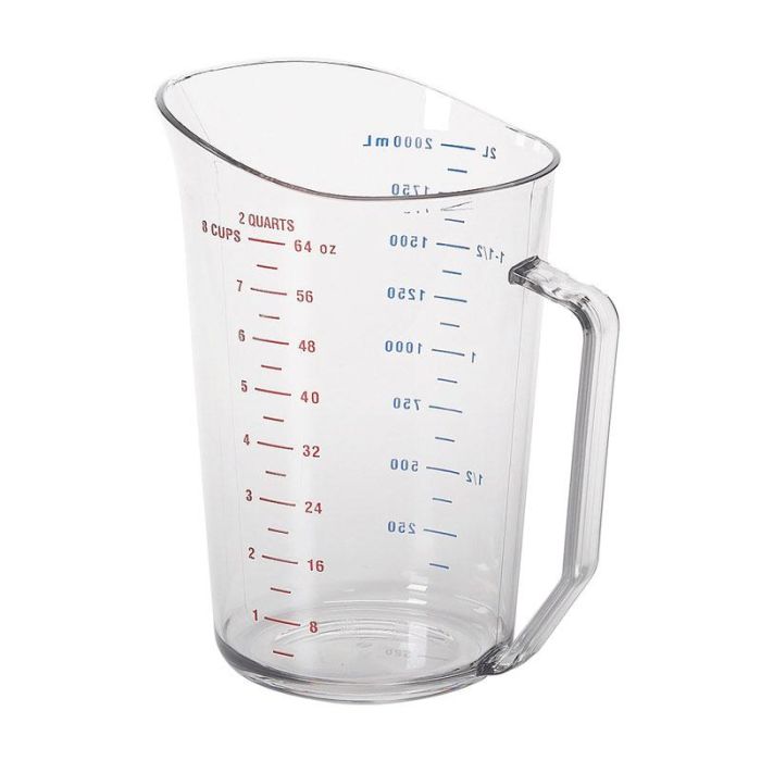 CAMBRO - 200MCCW-135 - Jarra medidora 2 L - 14 x 19 x 44 cm - Policarbonato Transparente
