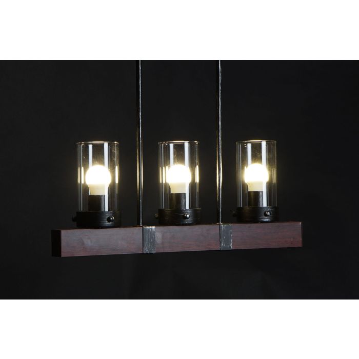 DKD Home Decor Lámpara Techo Loft Marrón Negro Aluminio Cristal E27 3 Bombillas Max. 50W Cable 125cm 11x20x50 cm 1 DKD Home Decor Lámpara Techo Loft Marrón Negro Aluminio Cristal E27 3 Bombillas Max. 50W Cable 125cm 11x20x50 cm 1