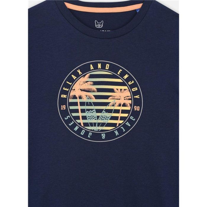 Camiseta de Manga Corta Infantil Jack & Jones Jjsummer Smu Vibe Tee Ss Crew Azul marino