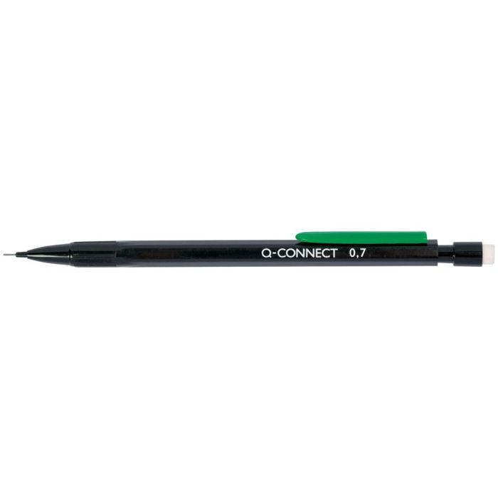 Portaminas Q-Connect 0,7 mm Con 3 Minas Cuerpo Negro Con Clip Verde 10 unidades 1