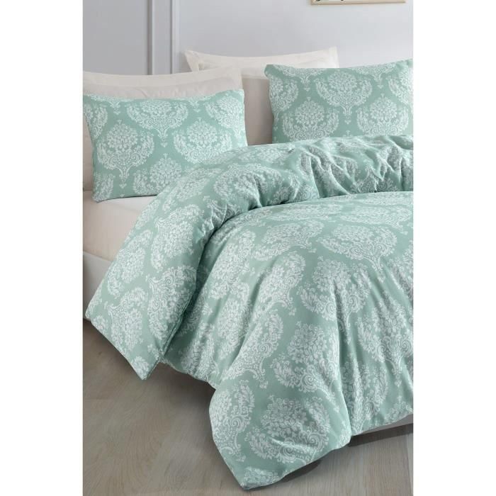 Juego de cama ASI8684283345625 - Funda nórdica 220x240 cm + 2 fundas almohada 60x60 cm - Algodón/Poliéster Verde 1 Juego de cama ASI8684283345625 - Funda nórdica 220x240 cm + 2 fundas almohada 60x60 cm - Algodón/Poliéster Verde 1