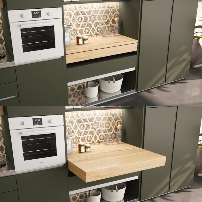 Emuca Guías para mesa extensible y elevable Oplà Folding+39 M120, Aluminio, Anodizado inox 3 Emuca Guías para mesa extensible y elevable Oplà Folding+39 M120, Aluminio, Anodizado inox 3