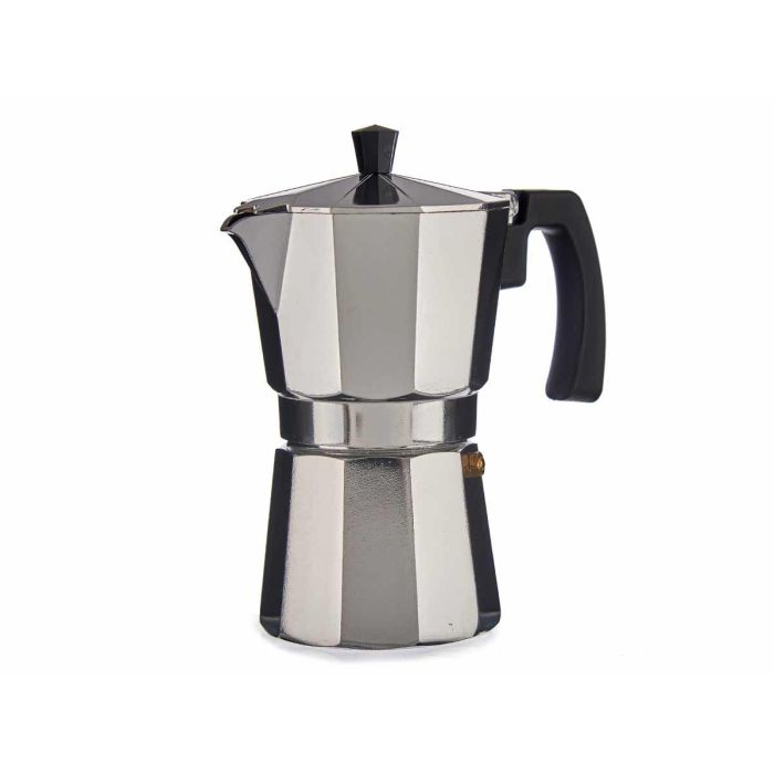 Cafetera Aluminio 3 Tazas Con Asa Kinvara 15X15CM (12 Unidades) 1 Cafetera Aluminio 3 Tazas Con Asa Kinvara 15X15CM (12 Unidades) 1