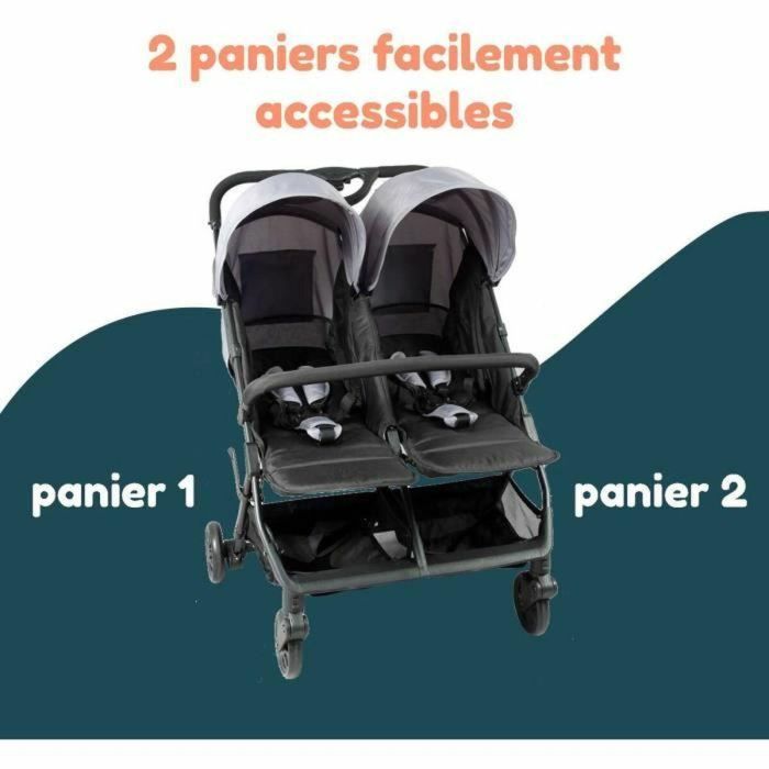 Cochecito doble BAMBISOL - Para gemelos y niños de edades cercanas desde el nacimiento hasta los 36 meses 5 Cochecito doble BAMBISOL - Para gemelos y niños de edades cercanas desde el nacimiento hasta los 36 meses 5