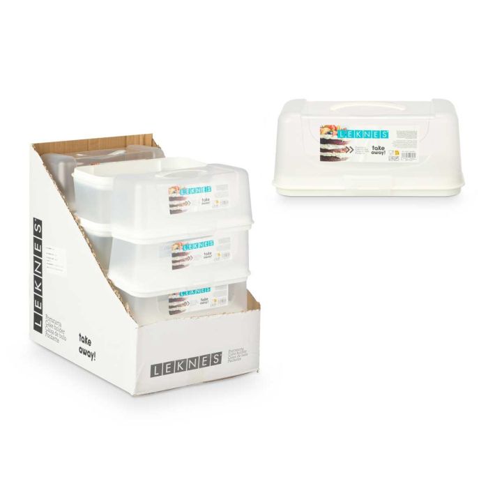 Portatarta Rectangular Blanco Leknes 34X15CM (12 Unidades) 2 Portatarta Rectangular Blanco Leknes 34X15CM (12 Unidades) 2